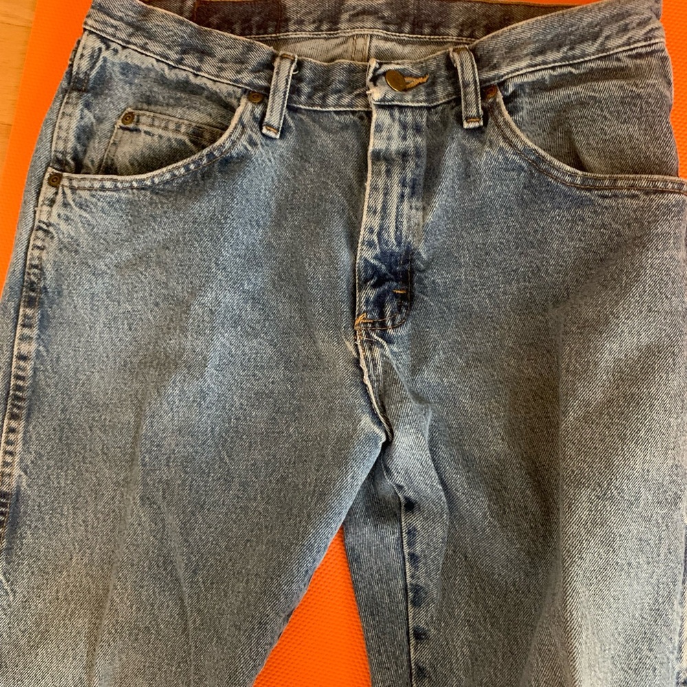 Men’s Vintage Wrangler Blue Regular Fit Straight Jeans 33x29